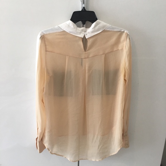 BCBGMaxAzria sheer blouse. Creme, white and black - Picture 2 of 2